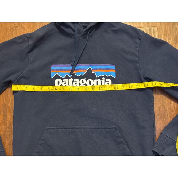 PATAGONIA Mens P-6 Logo Uprisal Hoody Navy Blue Small Regular Fit Long Sleeve - Picture 4 of 7
